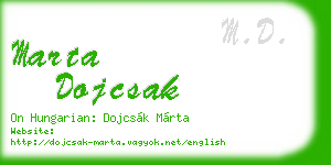 marta dojcsak business card