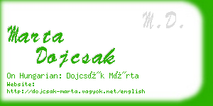 marta dojcsak business card